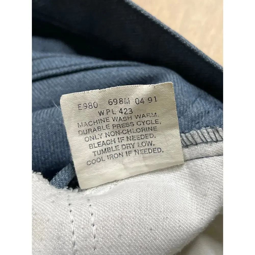Levi’s Sta-Prest Pants Mens 34x38 Gray Polyester Vintage USA Bootcut ( Tag 35x32